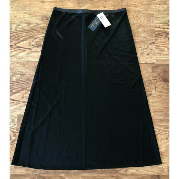 Polo Ralph Lauren Amla Bias Cut Satin Midi Skirt In Polo Black Size 14 $298 - Picture 10 of 15